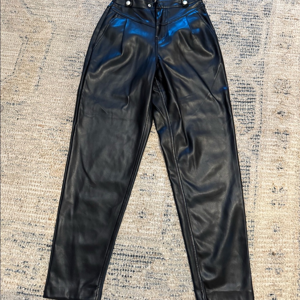 Blanknyc faux leather paper bag pants
